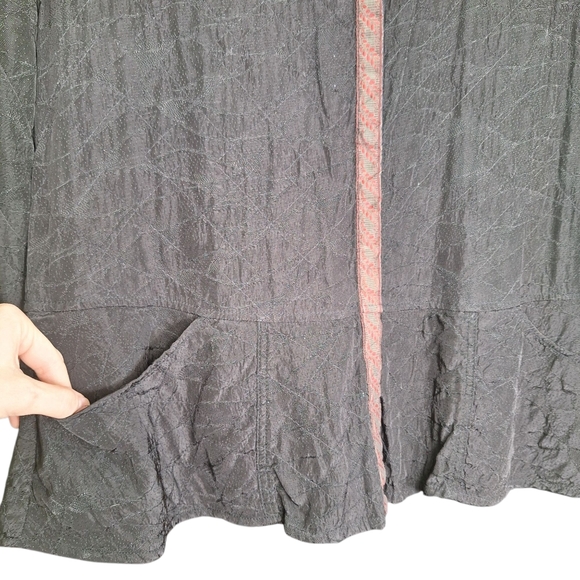 Flax Romantic Gothic Style Textured 2 In 1 Dress Long Sleeve Snap Button M - Picture 9 of 13